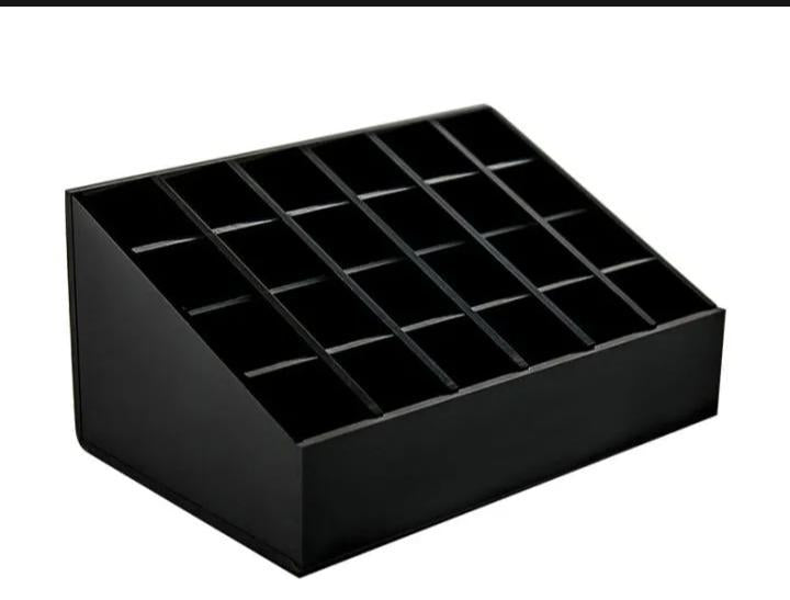 Black ABS Plastic Makeup Organizer with Storage Compartments