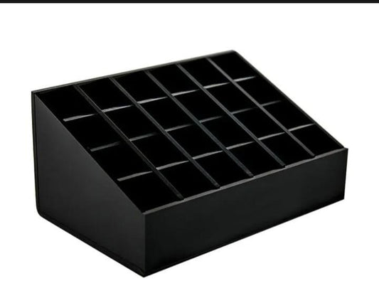 Black ABS Plastic Makeup Organizer with Storage Compartments