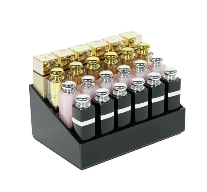 Black ABS Plastic Makeup Organizer with Storage Compartments