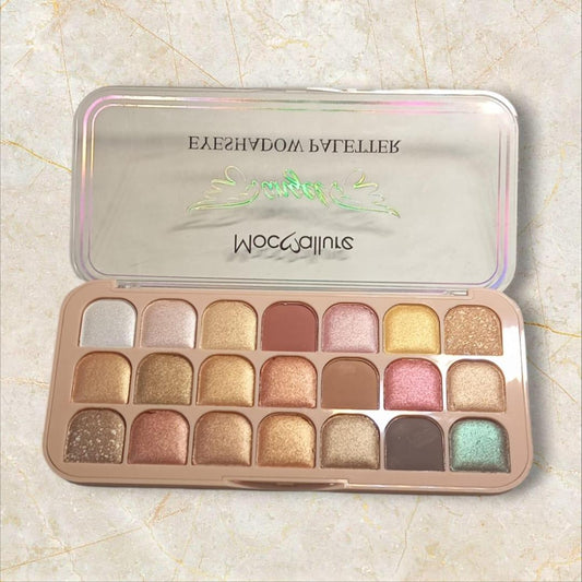 Glitter Eyeshadow Palette 18 Shades Rose Gold Mirror