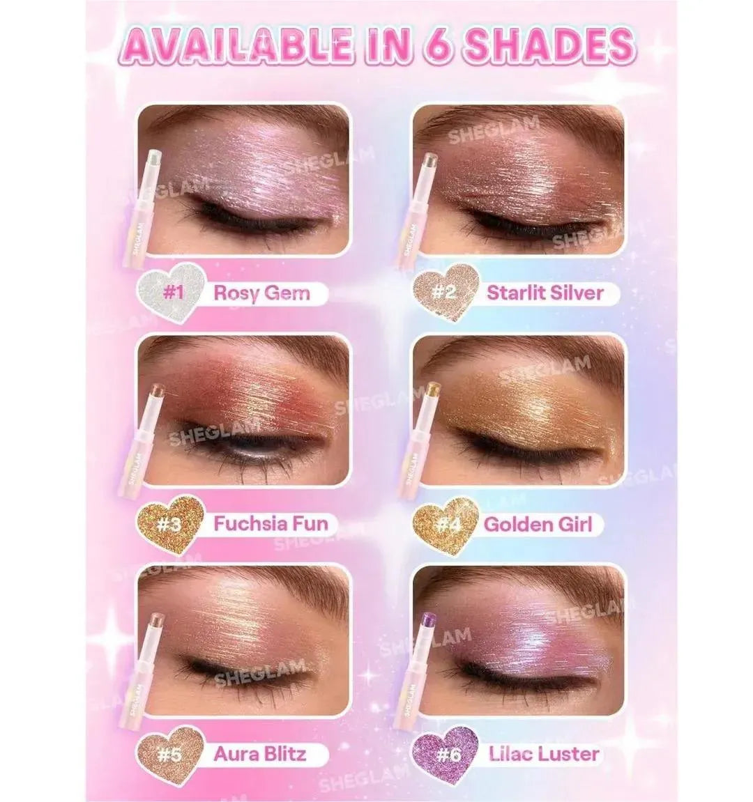 Multipurpose Glitter Highlighter Stick for Eyes & Lips